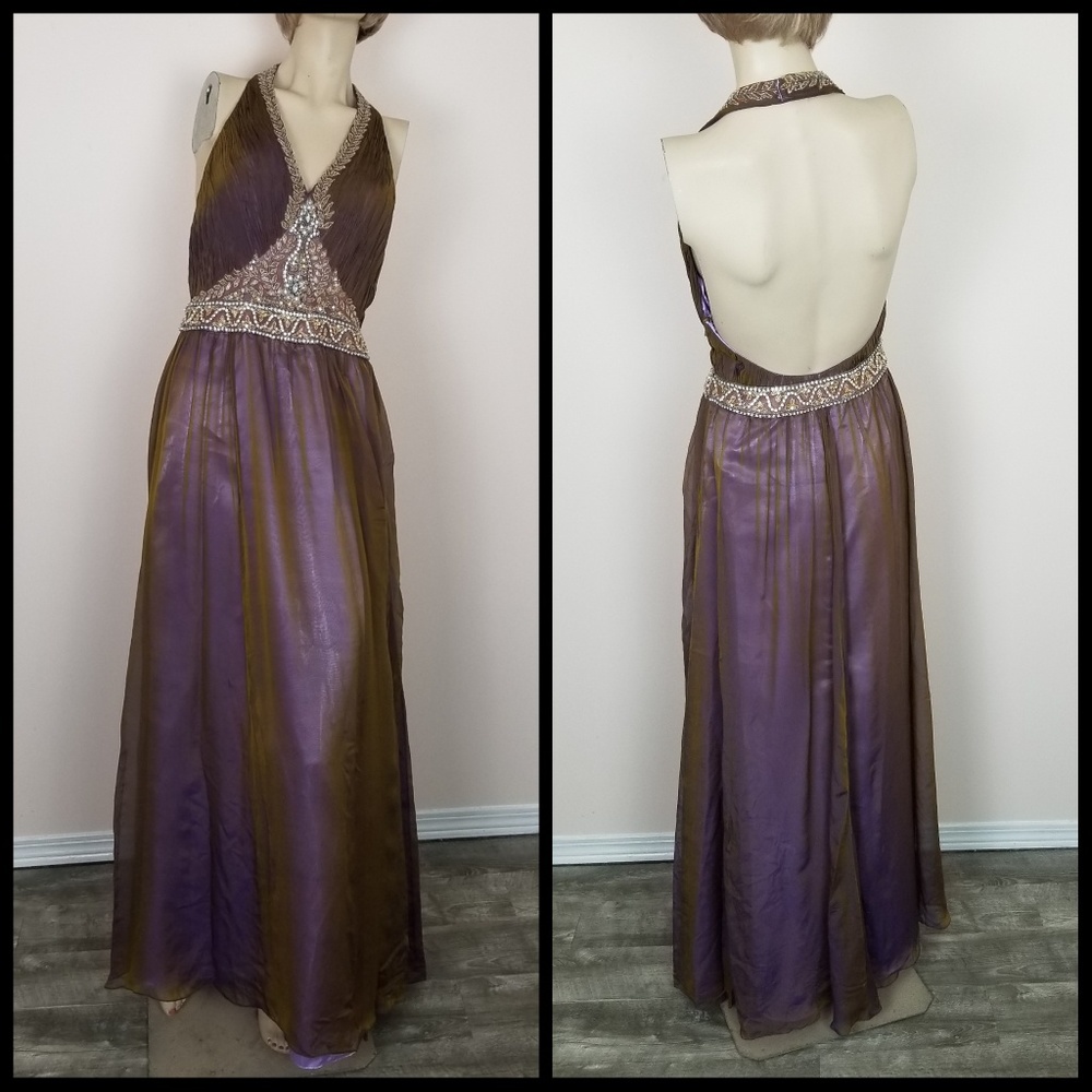 Nina Canacci prom gown, purple/gold/bronze , size 4 Whimsigoth, Fairycore, Y2K